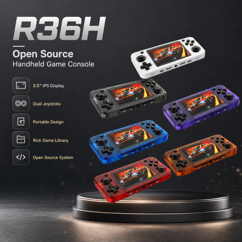 Gaming Console R36H - 携帯型ゲーム機 R36h 3.5インチ IPS フルフィットHDスクリーン Linuxシステム
