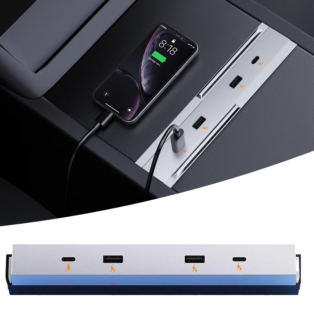 Controller Charging Dock - 27W-65W急速充電拡張ドックUSBハブ テスラ モデルYL Y ランチジャーパー セントラルコントロール