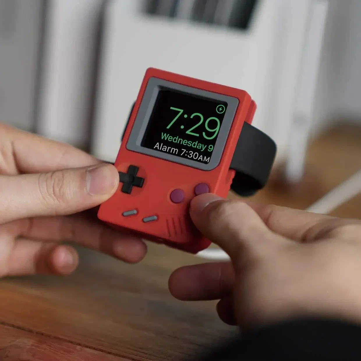 Gaming Console Vintage - シリコン製iWatch充電スタンドホルダー Apple Watch 10 9 8