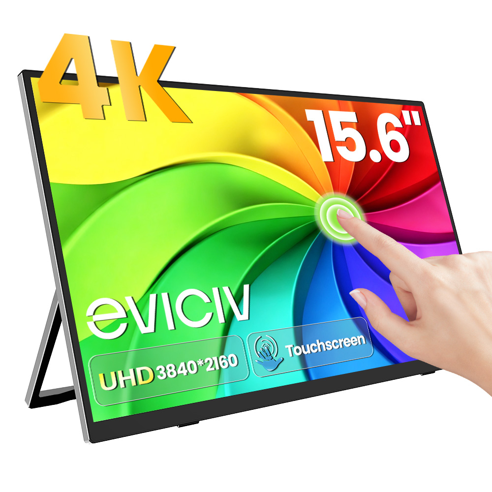 Gaming Console Mini - EVICIV 4Kポータブルモニター 10ポイントタッチスクリーン 15.7インチ 100% SRGB