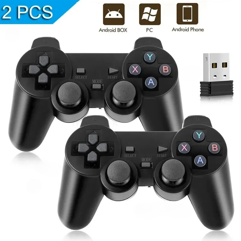 Gaming Console For Android Tv - 2.4GHzワイヤレスゲームコントローラー、USBレシーバー付きゲームパッドジョイスティック、PC、Android TVボックス、ゲームコンソール用