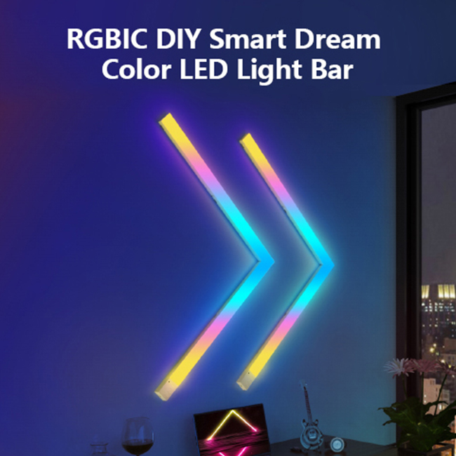 Led Gaming Light Strip - EE1 スプライシングWiFiミュージックLEDストリップDIY RGBカラフルゲーミングルームスマート雰囲気ホームパネルライトバー