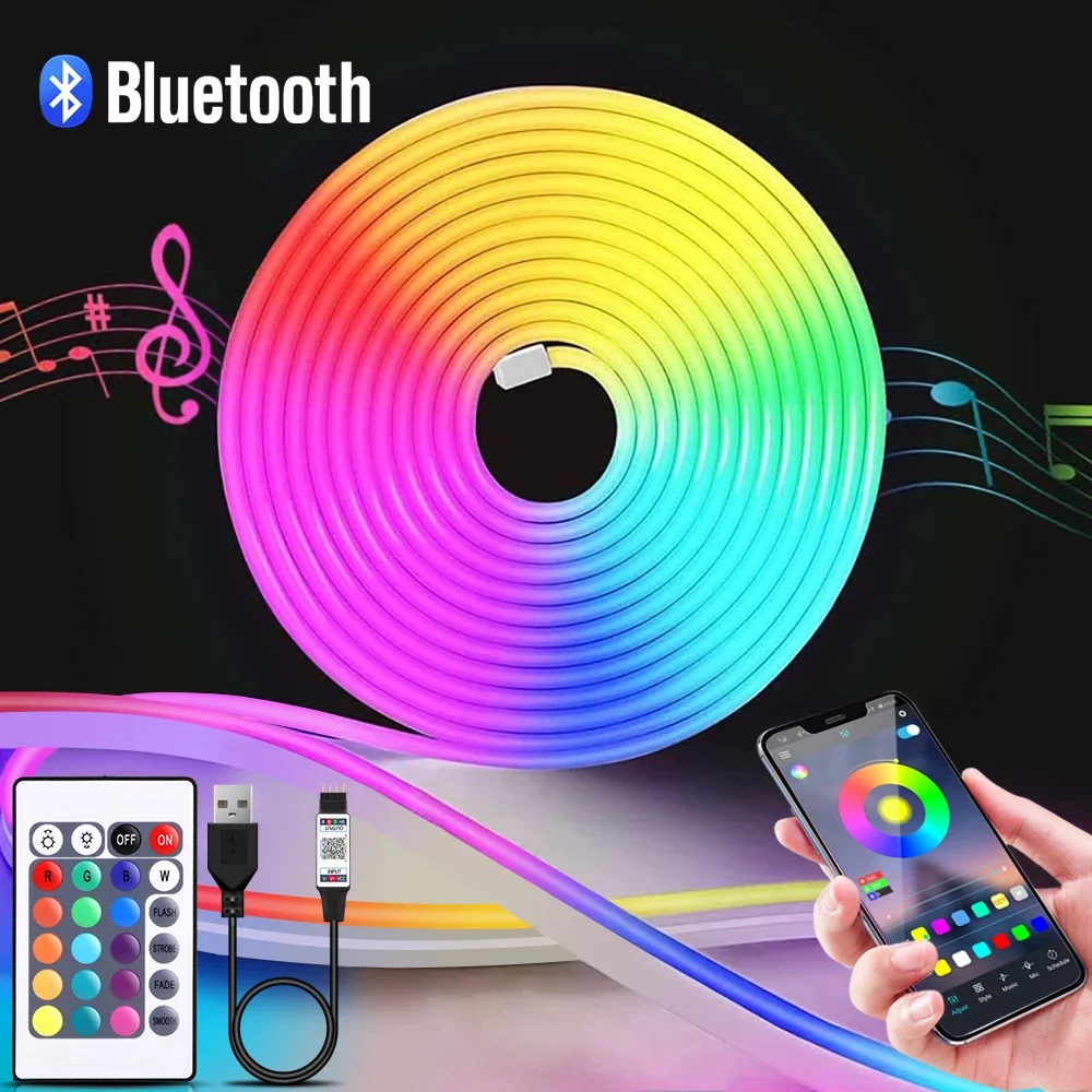 Led Gaming Light Strip - 1-5m RGB LEDネオンストリップライト 5V USBフレキシブルロープライト アプリリモコン