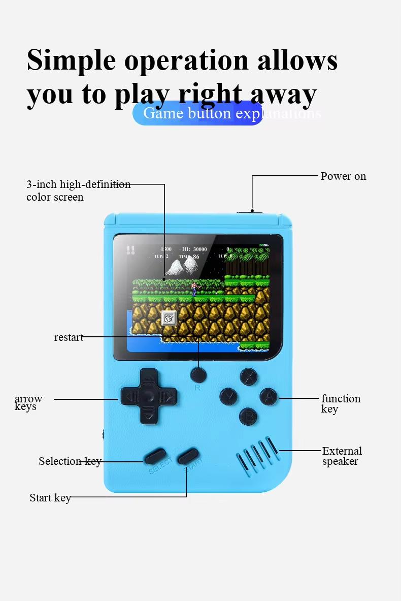 400種類のミニゲーム搭載、携帯型レトロゲーム機、8ビット、 - Gaming Console For Sale のレビューと価格