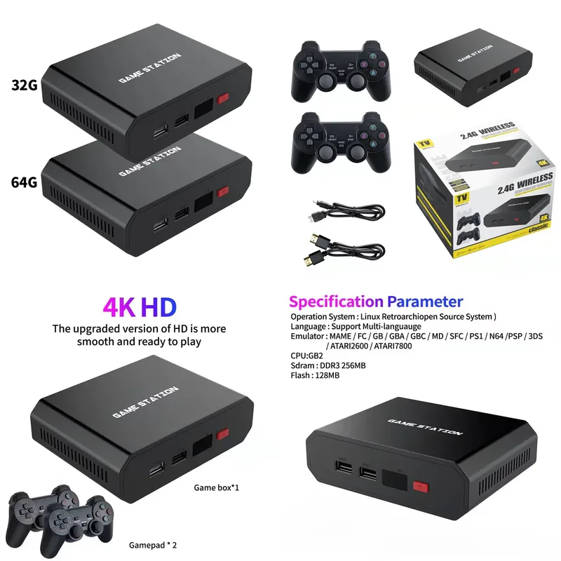 M8plus HDビデオゲームコンソールボックス 2.4Gデ - Gaming Console In のレビューと価格