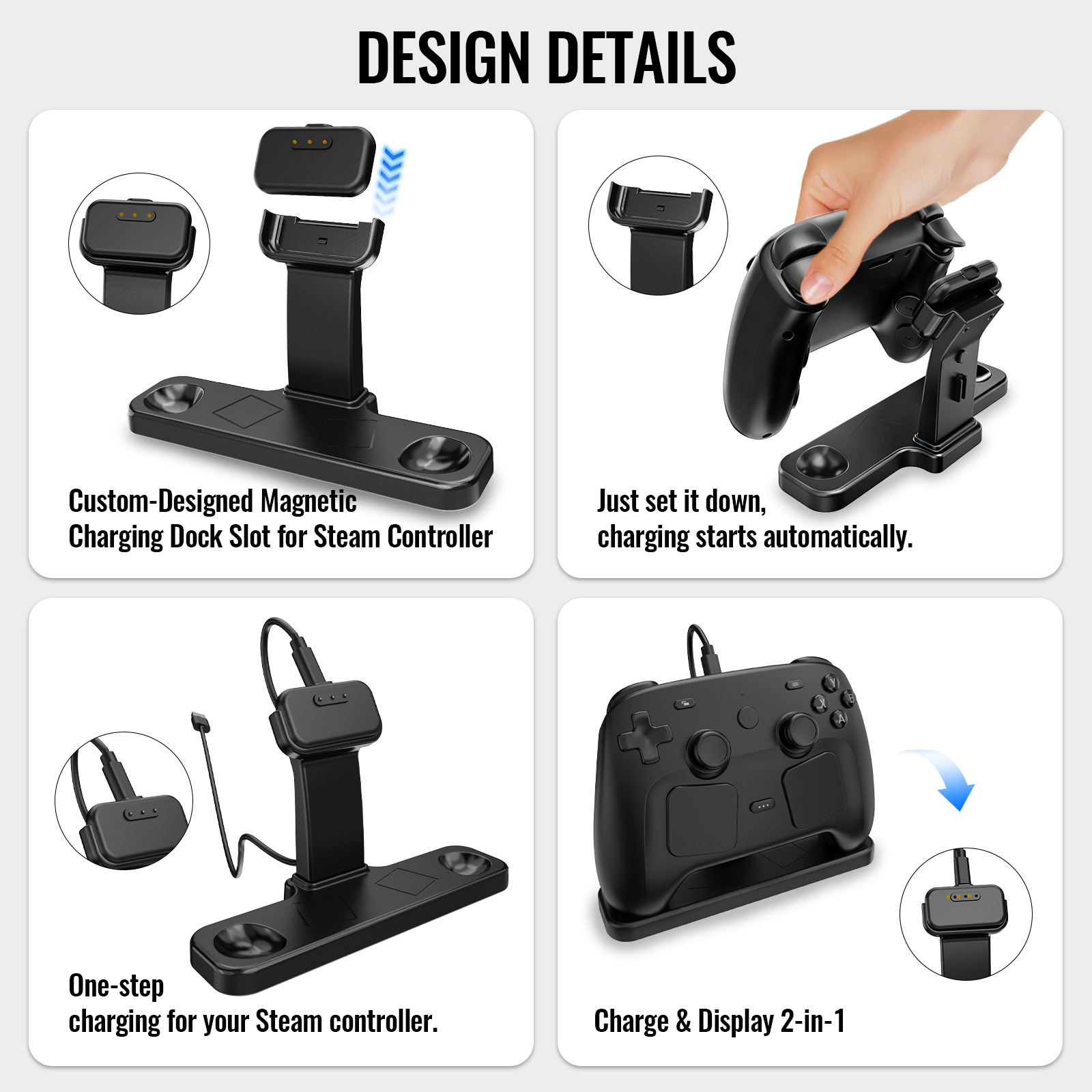新しいマグネティック充電ドック＆デスクトップスタンド（Ste - Controller Charging Dock のレビューと価格