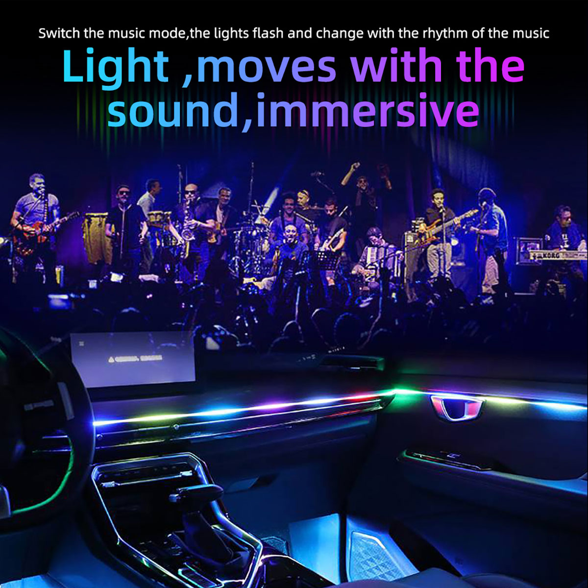 RGBカーLEDアンビエントライト,装飾ライト,アプリケーシ - Led Gaming Light Strip のレビューと価格