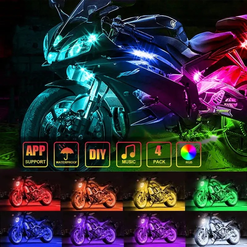 オートバイ LED 装飾ライト rgb LED ライトストリ - Led Gaming Light Strip のレビューと価格