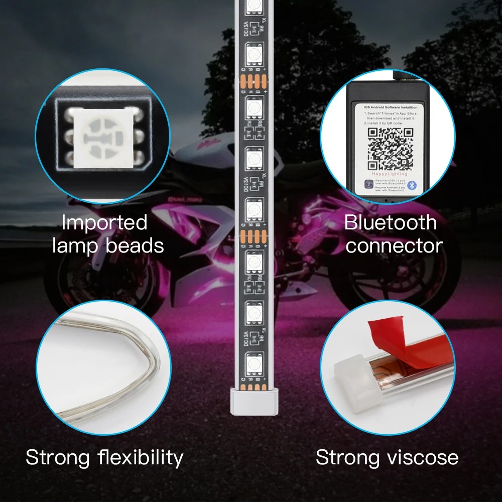 オートバイ LED 装飾ライト rgb LED ライトストリ - Led Gaming Light Strip のレビューと価格