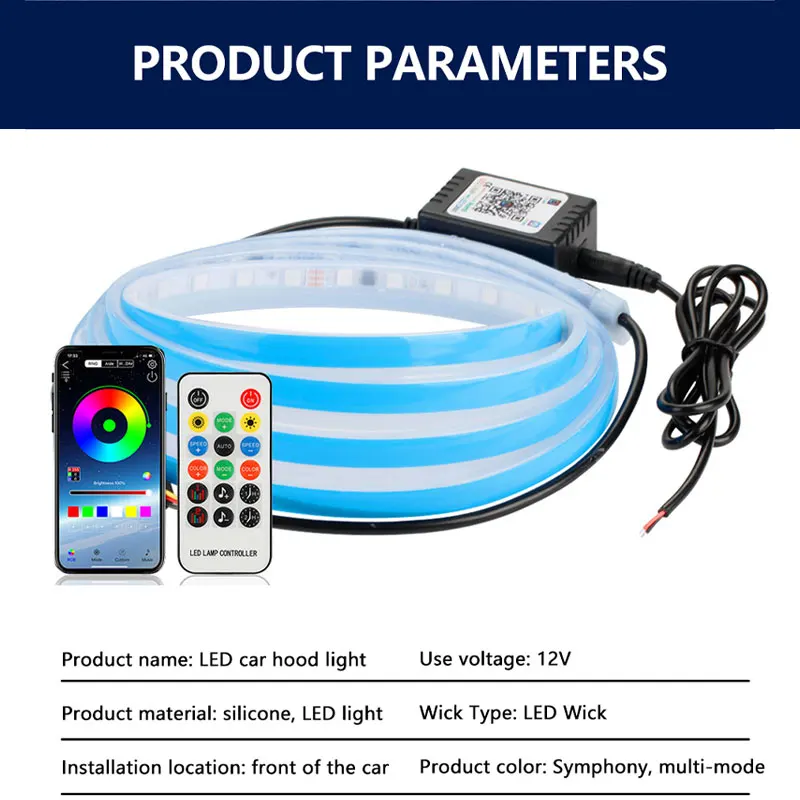 120/150/180cm車用ボンネット装飾ライトAPPリモ - Led Gaming Light Strip のレビューと価格