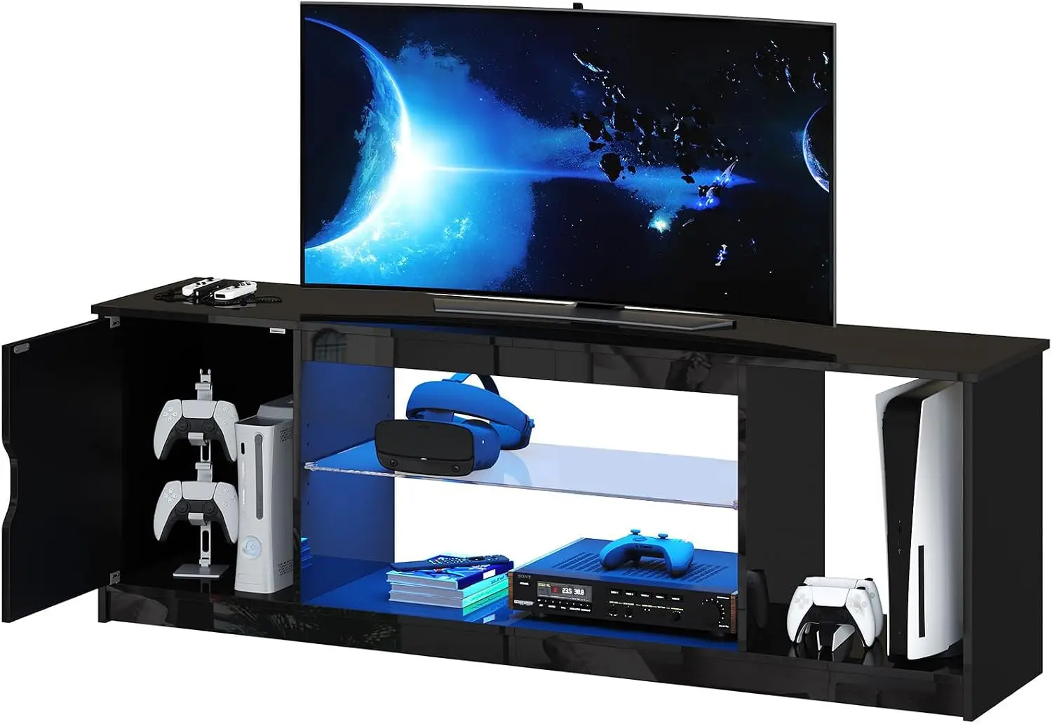 57インチ グロスブラック メディアコンソール - 65イン - Gaming Console For Tv Xbox のレビューと価格
