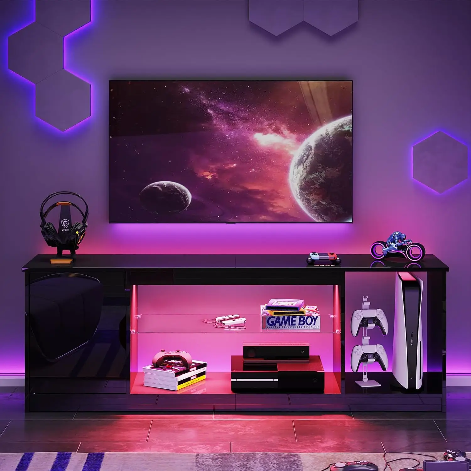 57インチ グロスブラック メディアコンソール - 65イン - Gaming Console For Tv Xbox のレビューと価格