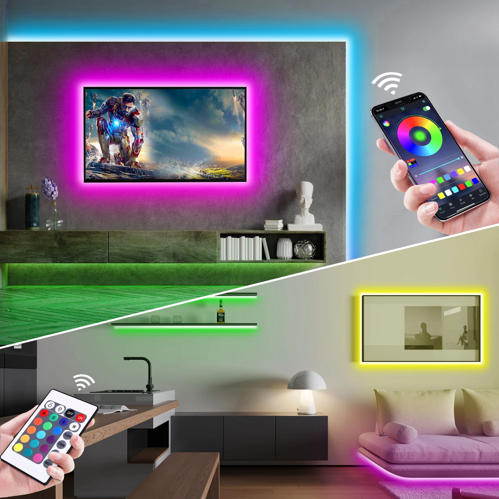 1-5m RGB LEDネオンストリップライト 5V USB - Led Gaming Light Strip のレビューと価格