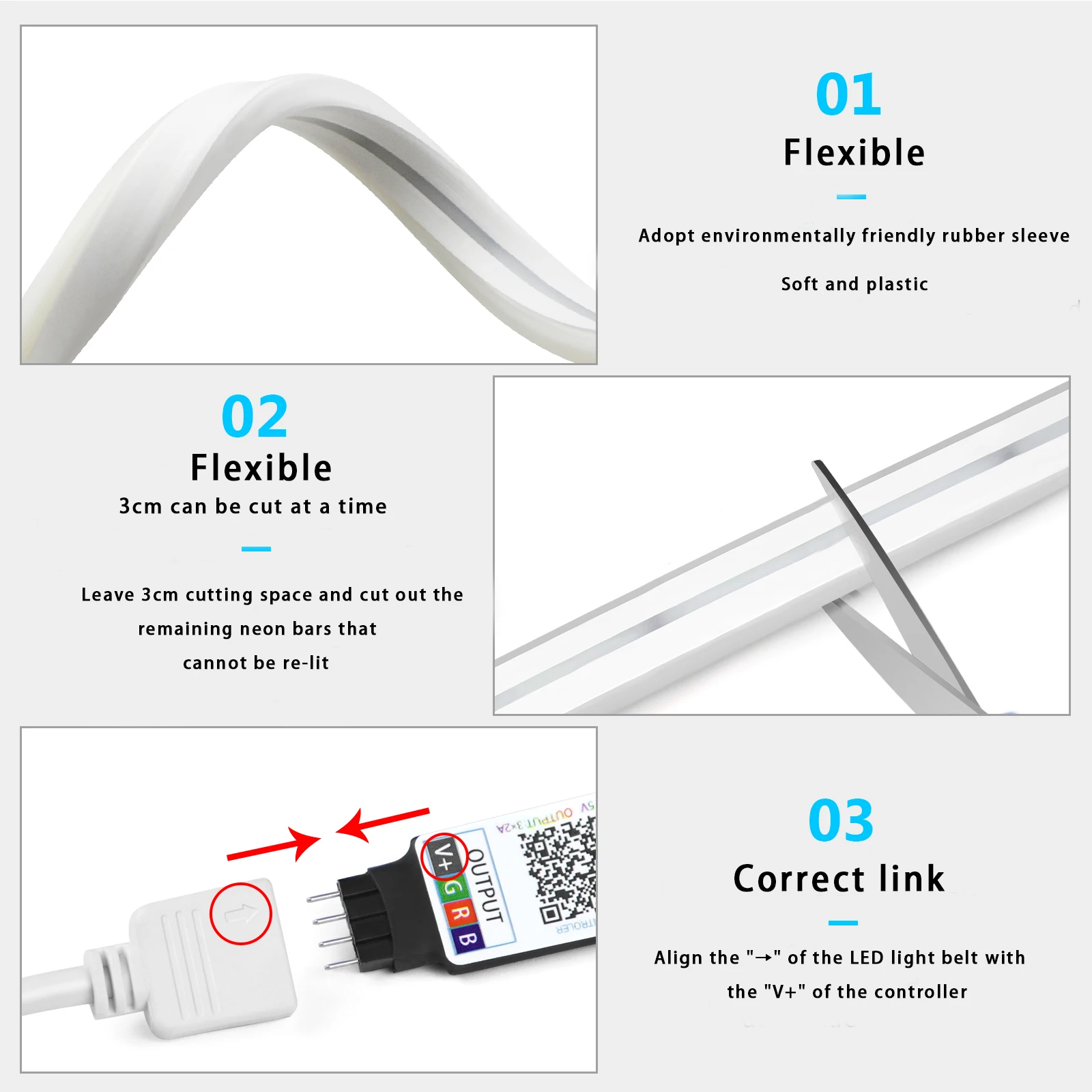 1-5m RGB LEDネオンストリップライト 5V USB - Led Gaming Light Strip のレビューと価格